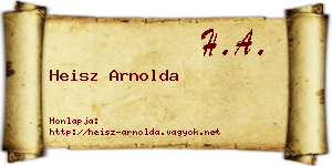 Heisz Arnolda névjegykártya